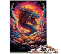 Puzzle para adultos, 1000 piezas, dragón chino sobre arco iris, juego de preguntas 50 x 70 cm, alivio del estrés, difícil desafío para adolescentes a partir de 14 años