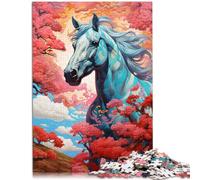 Puzzle para adultos, 1000 piezas, "EIN Pferd läuft durch den Himmel", puzzle educativo para aliviar el estrés para adolescentes a partir de 14 años, 26 x 38 cm