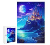 Puzzle para adultos 1000 piezas Enchanted Castle by The Sea -1 Puzzles para adultos - Juguete antiestrés - Ensamblaje de patrones - Actividades divertidas para el hogar 1000 PCS