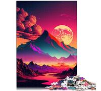 Puzzle para adultos, 1000 piezas, escena retro vibrante, juguete de puzzle de bricolaje de 38 x 52 cm, fortalece el amor entre parejas para adolescentes a partir de 14 años