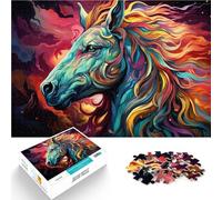Puzzle para adultos 1000 piezas extraño colorido juego de caballos juguete 26 x 38 cm fortalece el amor entre parejas
