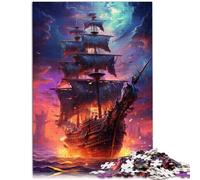 Puzzle para adultos 1000 piezas Futuro Barco Pirata Rompecabezas Diversión Familiar Juego Familiar Alivio del Estrés Desafío Difícil 26x38cm