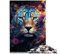 Puzzle para adultos 1000 piezas Galaxy Leopard Brain Teaser Puzzle es ideal como regalo para toda la familia de 14.96" x 20.47"