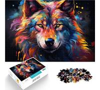 Puzzle para adultos 1000 piezas garabatos coloridos arte lobo juegos educativos decoración del hogar rompecabezas 50 x 70 cm. Entrena tu cerebro y tus manos.