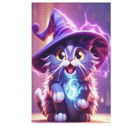 Puzzle para adultos, 1000 piezas, gato de Halloween, rompecabezas de madera para niños, 78 × 53 cm