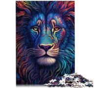 Puzzle para adultos, 1000 piezas, león de neón, juguete de primer plano, juegos educativos, alivio del estrés, 38 x 52 cm, cumpleaños y regalos únicos