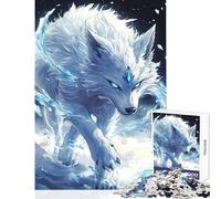 Puzzle para Adultos 1000 Piezas Lobo de Nieve con el Poder del Hielo Juguetes antiestrés Regalo de cumpleaños Juego Educativo Mejora el Amor Entre Parejas Tamaño 38x26cm