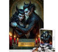 Puzzle para Adultos 1000 Piezas Los Amantes - Pareja de Fantasía Tarot Decoración del Hogar Juguetes Regalos de Cumpleaños Juego Educativo Colección de Artistas Bellas Artes Tamaño 50x75cm