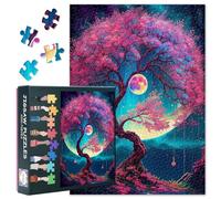 Puzzle para adultos, 1000 piezas, luz de luna, árbol, paisaje, cielo nocturno, arte, juego familiar, decoración del hogar, desafío, 70 x 50 cm