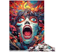 Puzzle para adultos, 1000 piezas, milagros psicodélicos, competencia de velocidad de mano, 26 x 38 cm, adecuado para la decoración de escritorio