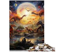 Puzzle para adultos, 1000 piezas, mundo de dinosaurios, juegos de relajación, sofisticado, pero divertido y humorístico para adolescentes a partir de 14 años, 26 x 38 cm