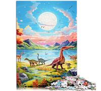 Puzzle para adultos, 1000 piezas, mundo de dinosaurios, juguete educativo, 26 x 38 cm, decoración única para el hogar y regalos para adolescentes a partir de 14 años