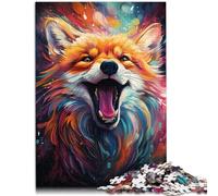 Puzzle para adultos, 1000 piezas, pintura de un animal de zorro, rompecabezas para juegos educativos, juguete desafiante, 50 x 70 cm, entrena tu cerebro y tus manos