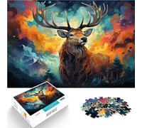 Puzzle para adultos, 1000 piezas, pintura de un ciervo, juego de preguntas de 50 x 70 cm, colección de artistas, adecuado para jóvenes a partir de 14 años