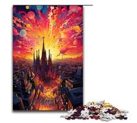 Puzzle para Adultos 1000 Piezas Psicodelia Colorida en Barcelona Puzzles de Madera 75x50cm