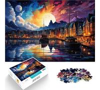 Puzzle para adultos 1000 piezas Puerto de Bergen Decoración del hogar Puzzle Juguetes Lista de deseos de Navidad con Santa Claus 19.7 pulgadas x 29.5 pulgadas para adolescentes 14 años y más