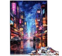 Puzzle para adultos, 1000 piezas, puzle de neón de la ciudad de Tokio, rompecabezas educativo decoración del hogar, adecuado para jóvenes a partir de 14 años, 26 x 38 cm