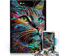 Puzzle para adultos, 1000 piezas, retrato de un hermoso gato, juegos educativos para el hogar, juguete de bricolaje, gran regalo para adolescentes a partir de 14 años, 26 x 38 cm