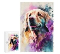 Puzzle para adultos 1000 piezas rompecabezas colorido acuarela retrato de perro -3 rompecabezas para adultos juego mental análisis y lógica regalos de cumpleaños y regalos únicos 1000 piezas