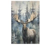 Puzzle para adultos, 1000 piezas, rompecabezas de alce de madera, rompecabezas para niños, 78 × 53 cm