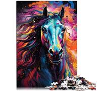 Puzzle para adultos, 1000 piezas, rompecabezas de caballos psicodélicos, regalos, 26 x 38 cm, ideas de regalo únicas de cumpleaños y regalos adecuados para adolescentes a partir de 14 años