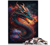 Puzzle para adultos, 1000 piezas, rompecabezas de flores de dragón, juego educativo, desafío, juguete para decoración del hogar, adecuado para adolescentes a partir de 14 años, 26 x 38 cm