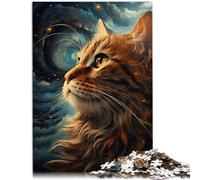 Puzzle para adultos, 1000 piezas, rompecabezas de gato de 50 x 70 cm, desafío de inteligencia cerebral, juguete adictivo para adolescentes a partir de 14 años