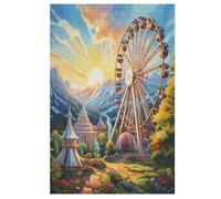 Puzzle para adultos, 1000 piezas, rueda de fortuna, rompecabezas de madera creativos, juego práctico, decoración familiar (78 x 53 cm)