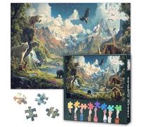 Puzzle para adultos 1000 piezas - Serene Animal Gathering in Mountain Lake Wilderness - Puzzle premium de 1000 piezas para adultos, rompecabezas con obras de arte vívidas (Nature's Harmony) 27,5" x
