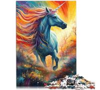 Puzzle para adultos, 1000 piezas, unicornio, caballo, fantasía, decoración del hogar, rompecabezas de 50 x 70 cm, alivio del estrés, desafío difícil