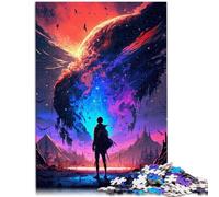 Puzzle para adultos, 1000 piezas, universo mágico, compilación de patrones, 26 x 38 cm, con póster a juego y hoja de preguntas para adolescentes a partir de 14 años