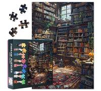Puzzle para adultos, 1000 unidades, estantería artística, 70 x 50 cm, diseño de biblioteca vintage, difícil imposible, desafiante, juego familiar para hombres y mujeres (Home Decor)