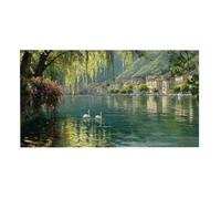 Puzzle para Adultos 1100 Piezas, Cisne del Lago Puzzle, Difícil, Desafiante, Rompecabezas Encajan Perfectamente, Letras en la Parte Posterior, sin Polvo, Regalo para Personas Mayores (87x42cm) v-384
