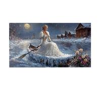 Puzzle para Adultos 1100 Piezas, Mujeres del Lago de invierno Puzzle, Difícil, Desafiante, Rompecabezas Encajan Perfectamente, Letras en la Parte Posterior, Regalo para Personas Mayores (87x42cm) v148