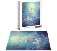 Puzzle para Adultos 1314 Piezas, Luna Obra de Arte de Juego de Rompecabezas para Adultos, Lobo Pasatiempo Creativo, Decoración, DIY para Decoración del Hogar 75 x 50 cm B-8454