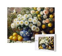 Puzzle para Adultos 1500 Piezas, Flores jarrones Puzzle, Difícil, Desafiante, Rompecabezas Encajan Perfectamente, Letras en la Parte Posterior, sin Polvo, Regalo para Personas Mayores 87x57cm s-333