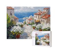 Puzzle para Adultos 1500 Piezas, Flores vista al mar Puzzle, Difícil, Desafiante, Rompecabezas Encajan Perfectamente, Letras en la Parte Posterior, sin Polvo, Regalo para Personas Mayores 87x57cm s331