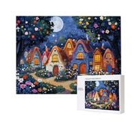 Puzzle para Adultos 1500 Piezas, Pueblo Puzzle, Difícil, Desafiante, Rompecabezas Encajan Perfectamente, Letras en la Parte Posterior, sin Polvo, Regalo para Personas Mayores 87x57cm s-833