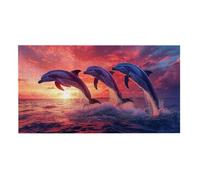 Puzzle para Adultos 1692 Piezas, El delfín Pone el Sol Puzzle, Difícil, Desafiante, Rompecabezas Encajan Perfectamente, Letras en la Parte Posterior, Regalo para Personas Mayores (179x31cm) v-321