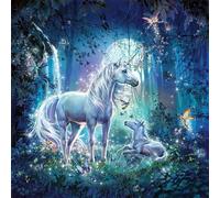 Puzzle para Adultos 200 Piezas,Unicornio del Bosque de fantasía,28x28cm Rompecabezas para Adulto Juguete Educativo, Juego Educativo Desafío,200 Piezas Rompecabezas para Adultos Niños
