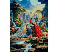 Puzzle para Adultos 2000 Piezas,100x70 cm Rompecabezas para Adultos,Juego desafío Educativo,Rompecabezas clásicos,Decoración del Hogar Puzzles Cascada escénica Peacock