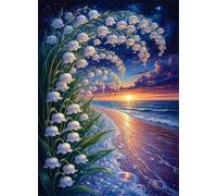 Puzzle para Adultos 2000 Piezas,Flores al Atardecer Junto al mar 100x70 cm,Rompecabezas para Adulto Juguete Educativo, Juego Educativo Desafío,2000 Piezas Rompecabezas para Adultos