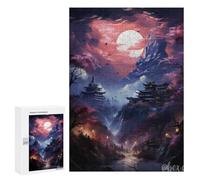 Puzzle para adultos, 300 piezas, puzles para adolescentes, cereza y templo de luna, juguete para decoración de pared, ensamblaje de patrones, interacción entre padres e hijos, 300 piezas