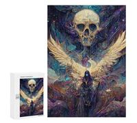 Puzzle para adultos, 300 piezas, rompecabezas de pintura de ángel de calavera para adolescentes, juguetes de bricolaje, regalos para mujeres, también como regalo para toda la familia, 300 piezas