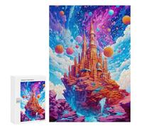Puzzle para adultos, 300 piezas, rompecabezas para adolescentes, castillo de fantasía en espacio, 3 puzzles, decoración de pared, ensamblaje de patrones, interacción entre padres e hijos, 300 unidades