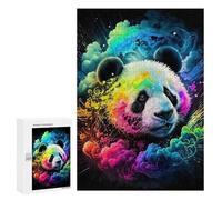 Puzzle para adultos, 300 piezas, rompecabezas para adolescentes, diseño de panda arcoíris, decoración de pared, ensamblaje de patrones, interacción entre padres e hijos, 300 unidades