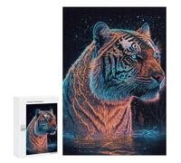 Puzzle para adultos, 300 piezas, tigre de neón majesty, 1 rompecabezas para adolescentes, juguetes de bricolaje, regalos para mujeres, también como regalo para toda la familia, 300 piezas