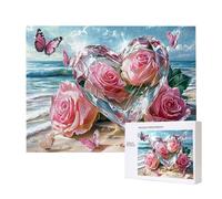 Puzzle para Adultos 3000 Piezas, Forma del corazón Rosa Puzzle, Difícil, Desafiante, Rompecabezas Encajan Perfectamente, Letras en la Parte Posterior, Regalo para Personas Mayores 122x80cm s-838