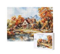 Puzzle para Adultos 3000 Piezas, Otoño cabaña Puzzle, Difícil, Desafiante, Rompecabezas Encajan Perfectamente, Letras en la Parte Posterior, sin Polvo, Regalo para Personas Mayores 122x80cm s-636