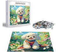 Puzzle para Adultos 4000 Piezas, Perro Obra de Arte de Juego de Rompecabezas para Adultos, Flor Pasatiempo Creativo, Decoración, DIY para Decoración del Hogar 141 x 87 cm B-1087